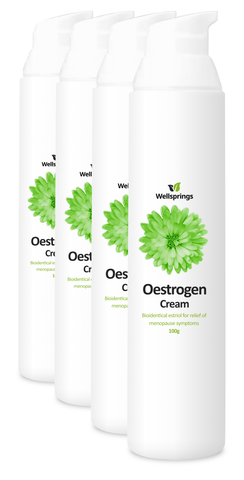 Wellsprings Oestrogen Cream (100ml pump bottle) - 4 Pack